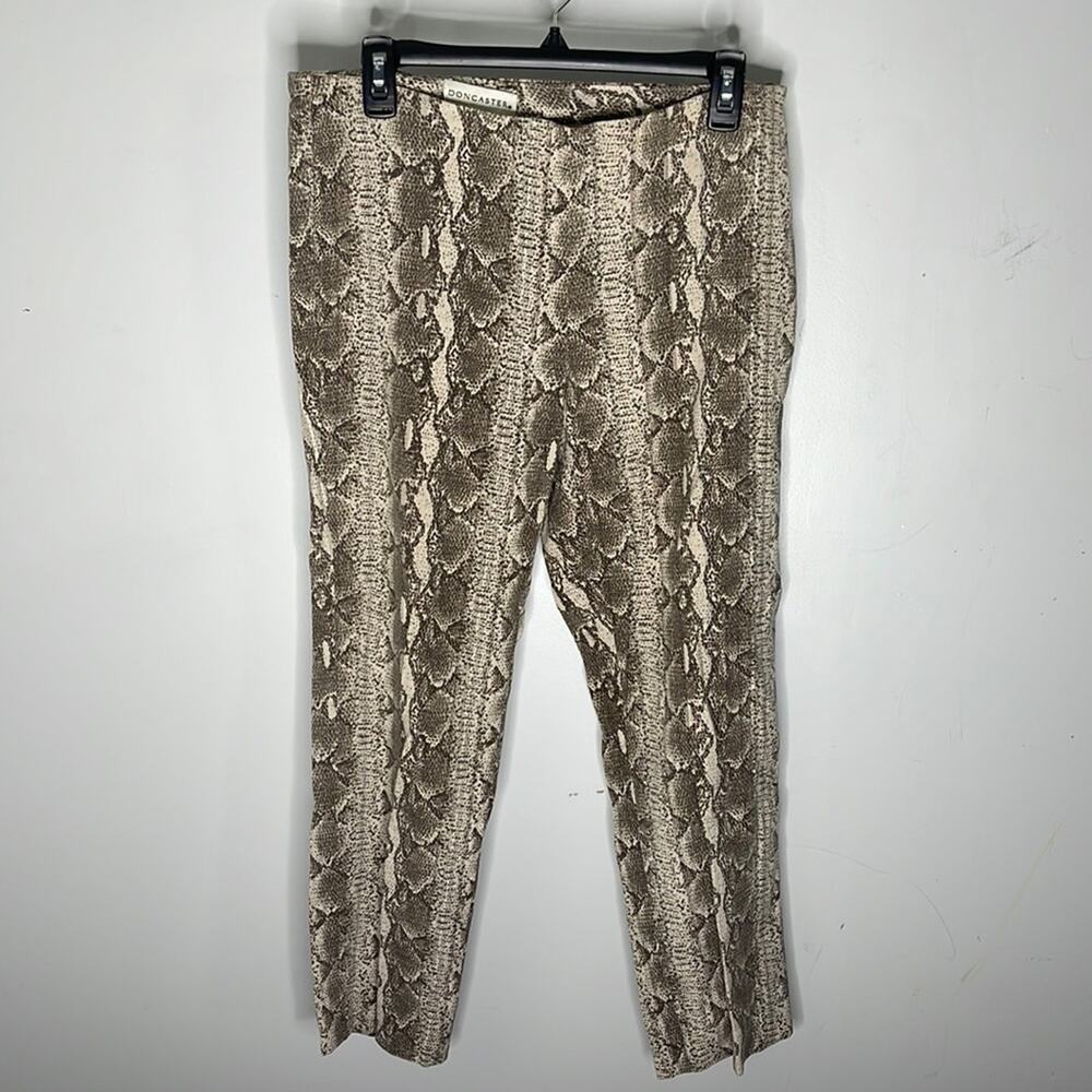 DON CASTER Snakeskin Print Linen Blend Pants Size 4